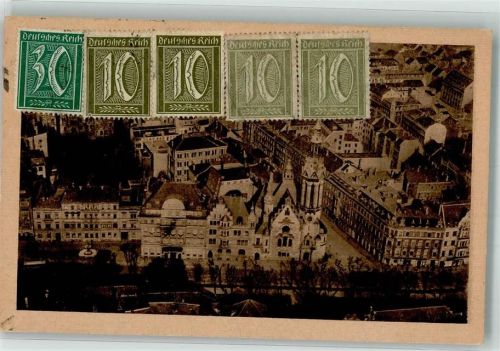 Leipzig 1922 Fliegeraufnahme Löhrsplatz Iflationsporto 130 Mark