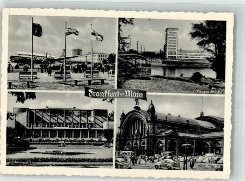 Frankfurt Friedensbrücke Bahnhof Palmengarten Straßenbahn VW Käfer