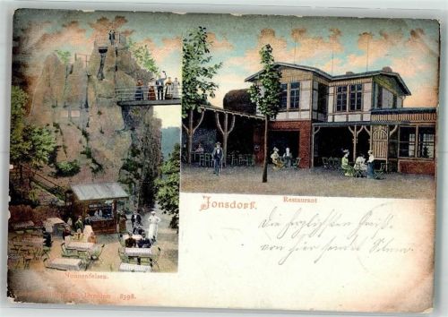 Kurort Jonsdorf 1904 Nonnenfelsen mit Gasthaus