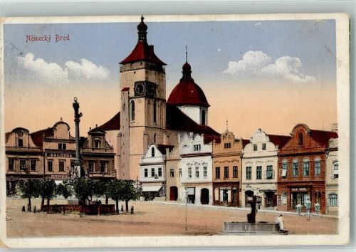 Havlickuv Brod 1913 Denkmal Säule Kirche Marktplatz