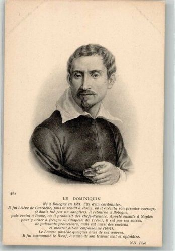 Portrait von Domenico Zampieri mit Chronik
