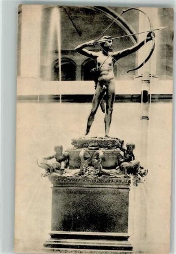 Nürnberg 1909 Apollobrunnen v. Peter Vicher im Rathaushof Kunstverlag Hermann Martin 1500