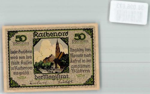 Rathenow Notgeld 50 Pfennig