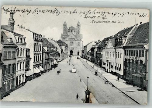 Speyer 1907 Hotel Pfälzer Hof Geschäft Hauptstrasse Dom