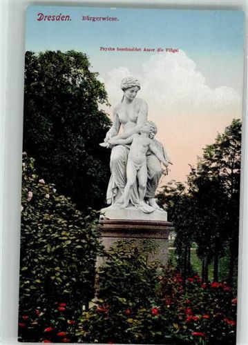 Dresden Denkmal Psyche beschneidet Amor die Flügel Bürgerwiese
