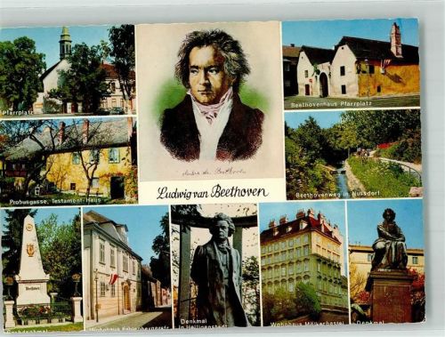 Wien Portrait des Komponisten Pfarrplatz Probusgasse Grabdenkmal Kahlenbergerstraße Beethovenweg Mölkerbastei Denkmal