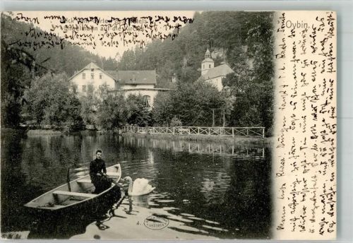 Kurort Oybin 1903 Hotel Engelmann mit Ev. Kirche