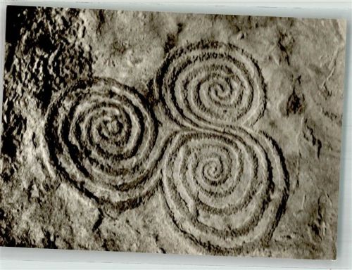 Tripel-Spirale in der Westkammer New Grange Meath Irland No. IV/3 Fotograf Karl Hublow Konstanz