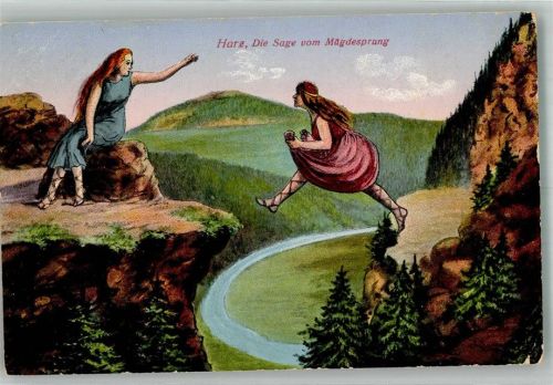 Mägdesprung 1923 Die Sage vom Mädgesprung im Harz in Wort und Bild Verlag Lederbogen 33571