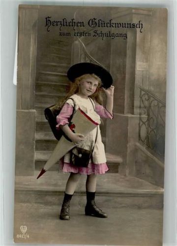 Glückwunsch Mädchen Ranzen Schultüte HB 8427/4