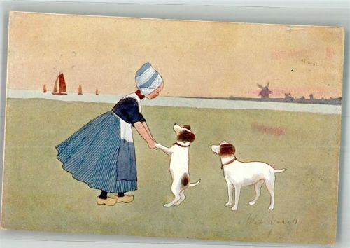1904 Holzschuh Fox Terrier Windmühle B.K.W.I. 648