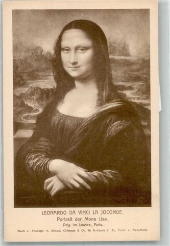 Paris sign. Vinci Leonardo da Portrait der Mona Lisa Louvre Verlag Edm. v. König No. 470