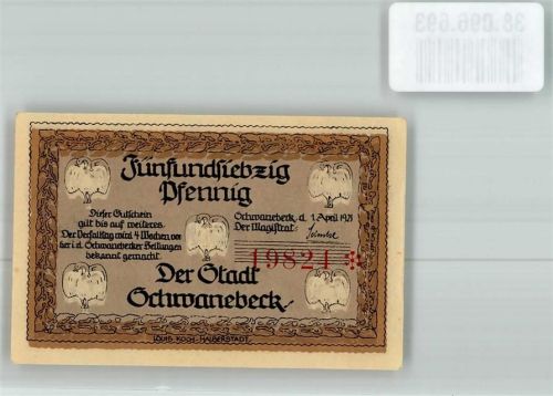 Schwanebeck 1921 Notgeld 75 Pfennig