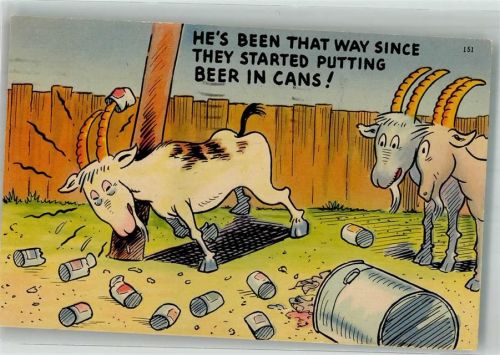 1942 Eine von Bier betrunkene Ziege Humor