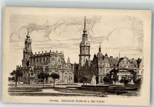 Dresden 1913 Hofkirche und Königliches Schloss Verlag Stengel & Co.