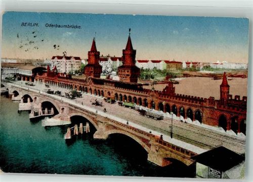 Friedrichshain 1922 Oderbaumbrücke Pferdefuhrwerk