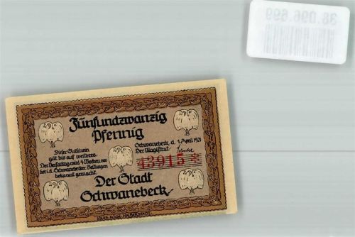 Schwanebeck 1921 Notgeld 25 Pfennig