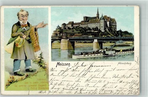 Meißen 1904 Albrechtsburg Fritz Bliemchen Raddampfer Meissen