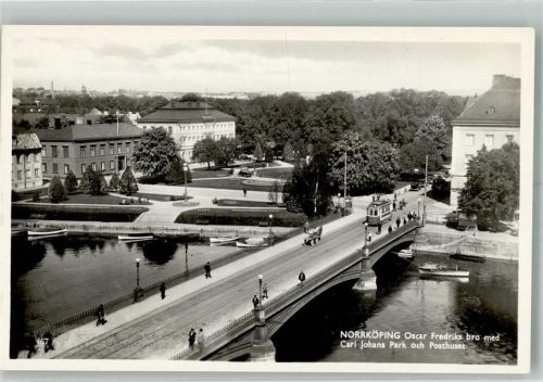 Norrköping Postamt Straßenbahn Oscar Frederiks Brücke