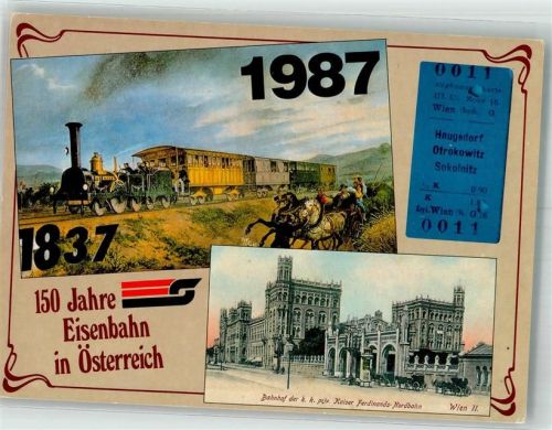 Wien Eisenbahn 1837-1987 150 Jahre Bahnhof Eisenbahn