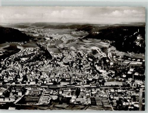 Ebingen Fliegeraufnahme des Ortes mit Bahnhof