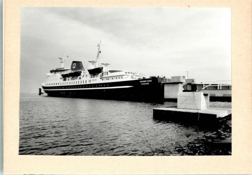 Cuxhaven Foto montiert auf Karton Fährhafen MS Vikingfjord