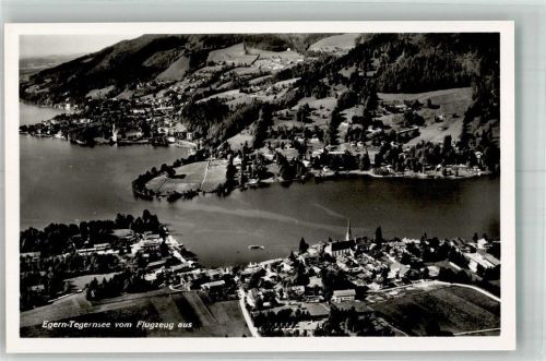 Rottach-Egern 1939 Fliegeraufnahme des Ortsteiles Egern mit Kirche St. Laurentius