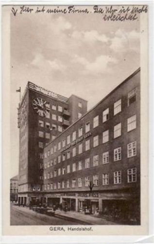 Gera mit Handelshof gelaufen von 1929. Leichter Stempeldurchdruck, sonst gut erhalten.