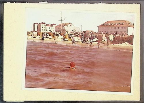 Duhnen Foto montiert auf Karton Strand am neuen Deich Fotograf Otto Schulze