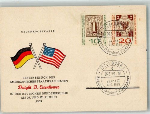Bonn 1957 Staatsbesuch von Dwight D. Eisenhower in Deutschland Ort lt. Stempel