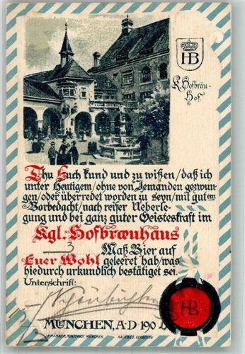 München 1906 Urkunde