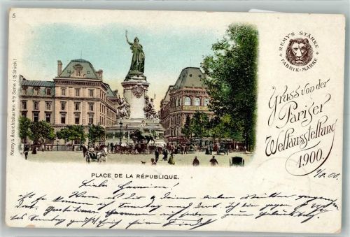 Paris 1900 Platz der Republik Gruss von der Pariser Weltausstellung