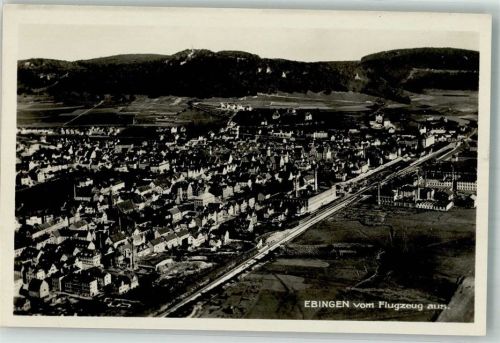 Ebingen Fliegeraufnahme des Ortes mit Bahnhof