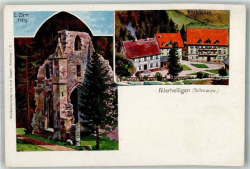 Allerheiligen sign. Zorn Klosterruine und Kurhäuser