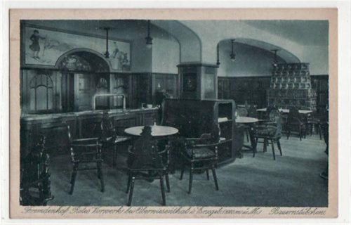 Oberwiesenthal Oberwiesenthal mit Bauernstube im Fremdenheim Rotes Vorwerk gelaufen von 1931 kleiner Knick unten links, sonst gut erhalten