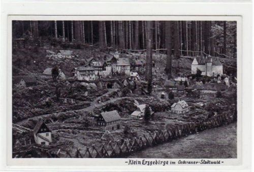 Oederan mit Klein Erzgebirge im Oederaner - Stadtwald gelaufen von 1937. Gute Erhaltung.