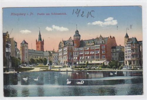 Königsberg Königsberg /<strong> </strong>Kaliningrad. Partie am Schlossteich. 1915 Feldpost Leicht fleckig, sonst gut erhalten