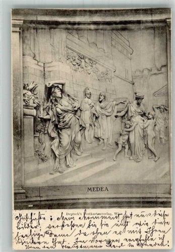 Wien 1898 Reliefskulptur der Trilogie Das goldene Vließ Detail Medea am Grillparzer-Monument Adelskorrespondenz