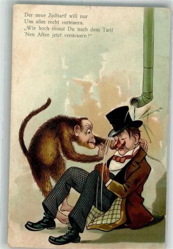 Affe Brtunkener Mann Zylinder A. Sala 3908
