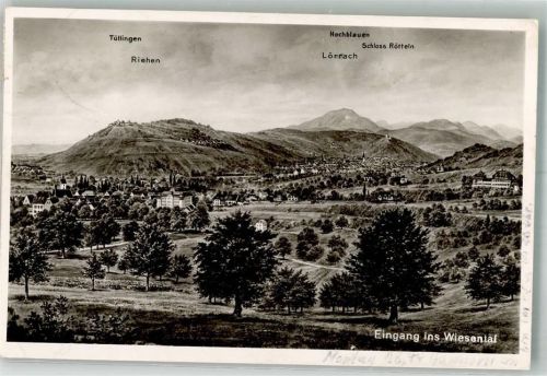 Lörrach Eingang ins Wiesental mit Tüllingen Riehen Hochblauen Schloss Rötteln