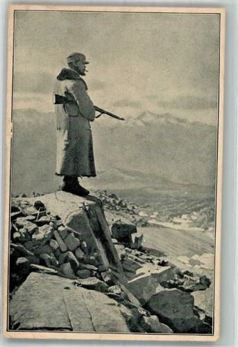 1916 Landser auf Wachtposten im Gebirge Feldpost WK I 76. Res.-Div.