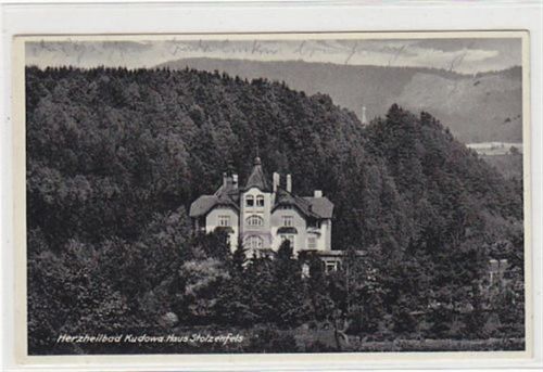 Bad Kudowa Herzheilbad Kudowa - Kudowa-Zdrój / Kreis Glatz - Klodzko. Haus Stolzenfels gelaufen 1935. Knick unten links, sonst gut erhalten