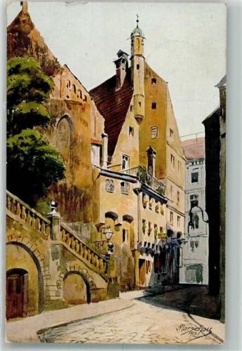 Augsburg 1938 sign. Marschall Bei der Finsteren Stube