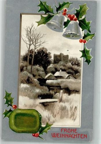 1905 Alte Burgruine in einer winterlichen Landschaft Erika Nr. 3718