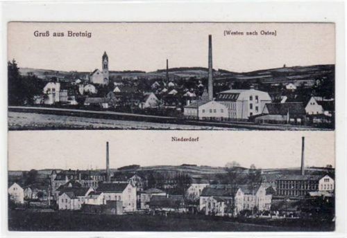 Bretnig Bretnig mit Teilansicht und Niederdorf ungelaufen Gute Erhaltung.