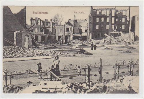 Ebenrode Eydtkuhnen / Eydtkau - Tschernyschewskoje 1917 Feldpost Rückseite leicht fleckig, sonst gut erhalten.