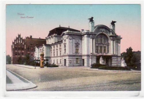 Thorn Thorn / Torun mit Stadt - Theater ungelaufen Leicht fleckig, sonst gut erhalten