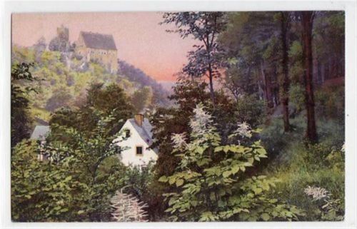 Schloß Scharfenstein gelaufen, Datum nicht lesbar. Gute Erhaltung.