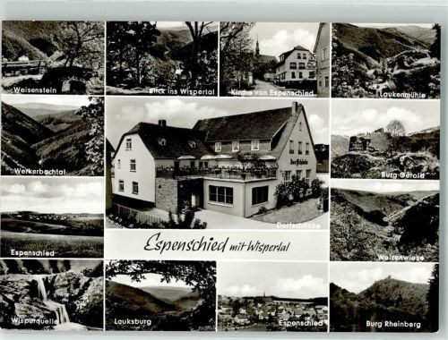 Espenschied Gasthaus Pension Zur Dorfschänke Werkerbachtal Wispertal Weisenstein Wisperquelle Lauksburg Burg Rheinberg Weizenwiese Burg Gerold Laukenmühle