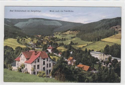 Bad Schwarzbach Bad Schwarzbach / Czerniawa-Zdrój - Kreis Lauban / Luban mit Blick nach der Tafelfichte ungelaufen Top Erhaltung.